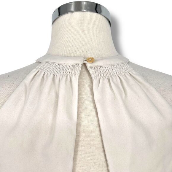 Wilfred Aritzia Patrice Halter Cut Out Tie Back Crop Top Ivory Size Small - Picture 4 of 12